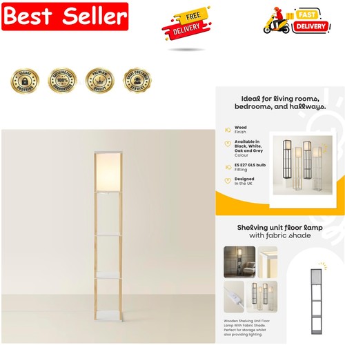 Oak wooden floor lamp - oak,