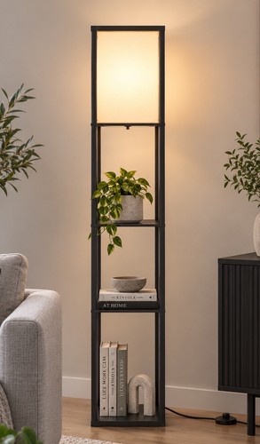 Grey large floor - grey, lamp