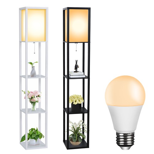 Wooden floor lamp - lamp, 3-tier