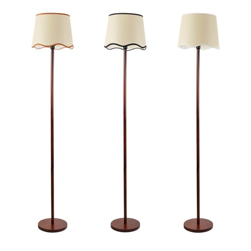 Dark wooden stem floor lamp - wooden,