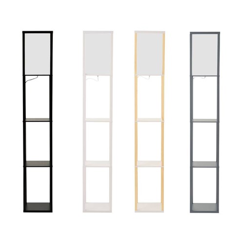 Wooden shelf floor lamp remote - wooden,
