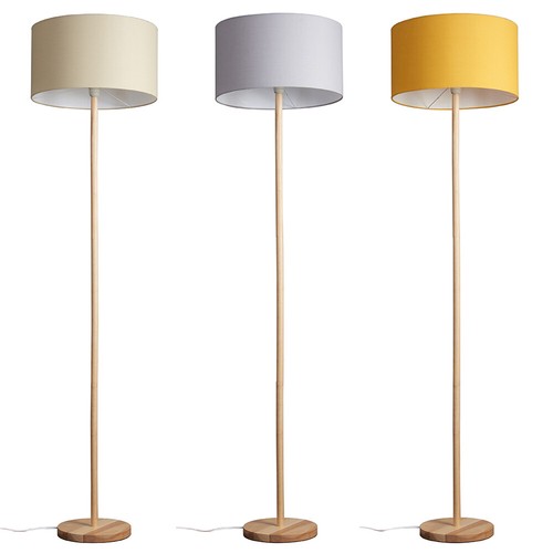 Light wooden stem floor lamp - light,
