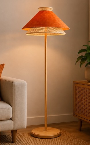 Wood rattan velvet floor - rattan,